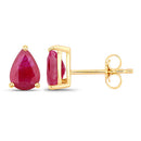 1.60 Carat Genuine Ruby 10K Yellow Gold Earrings-2