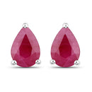 1.60 Carat Genuine Ruby 14K White Gold Earrings-1