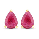 1.60 Carat Genuine Ruby 14K Yellow Gold Earrings-1