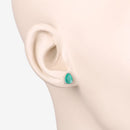 1.30 Carat Genuine Zambian Emerald 10K White Gold Earrings-5