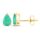 1.30 Carat Genuine Zambian Emerald 10K Yellow Gold Earrings-2