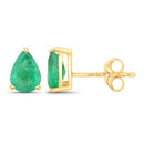 1.30 Carat Genuine Zambian Emerald 14K Yellow Gold Earrings-2