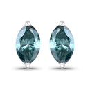 0.69 Carat Genuine Blue Diamond 14K White Gold Earrings-2