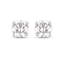 0.54 Carat Genuine White Diamond 14K White Gold Earrings-2