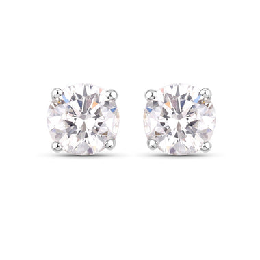 0.54 Carat Genuine White Diamond 14K White Gold Earrings - 0