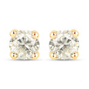 1.01 Carat Genuine LB Diamond 14K Yellow Gold Earrings-2