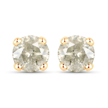 1.16 Carat Genuine LB Diamond 14K Yellow Gold Earrings - 0
