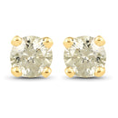 0.92 Carat Genuine LB Diamond 14K Yellow Gold Earrings-2