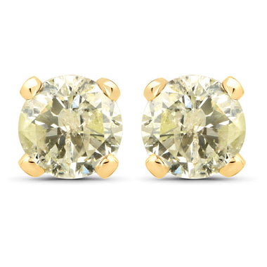 1.02 Carat Genuine LB Diamond 14K Yellow Gold Earrings - 0