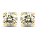 0.98 Carat Genuine LB Diamond 14K Yellow Gold Earrings-2