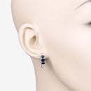 1.66 Carat Genuine Blue Sapphire and White Topaz .925 Sterling Silver Earrings-9