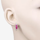 1.66 Carat Genuine Ruby and White Topaz .925 Sterling Silver Earrings-9