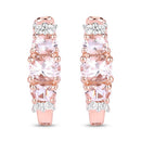 1.32 Carat Genuine Morganite and White Topaz .925 Sterling Silver Earrings-7