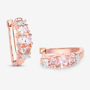 1.32 Carat Genuine Morganite and White Topaz .925 Sterling Silver Earrings-10