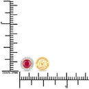 1.22 Carat Genuine Ruby and White Diamond 14K Yellow Gold Earrings-7