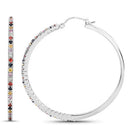2.24 Carat Genuine Multi Sapphire .925 Sterling Silver Earrings-6