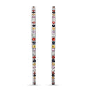 2.24 Carat Genuine Multi Sapphire .925 Sterling Silver Earrings-7