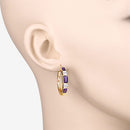 2.18 Carat Genuine Amethyst and White Topaz .925 Sterling Silver Earrings-7