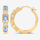 2.66 Carat Genuine Blue Topaz and White Topaz .925 Sterling Silver Earrings-8
