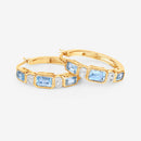 2.66 Carat Genuine Blue Topaz and White Topaz .925 Sterling Silver Earrings-10