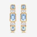 2.66 Carat Genuine Blue Topaz and White Topaz .925 Sterling Silver Earrings-11
