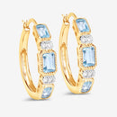 2.66 Carat Genuine Blue Topaz and White Topaz .925 Sterling Silver Earrings-12