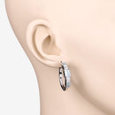 2.66 Carat Genuine Blue Topaz and White Topaz .925 Sterling Silver Earrings-7