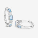 2.66 Carat Genuine Blue Topaz and White Topaz .925 Sterling Silver Earrings-9
