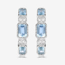 2.66 Carat Genuine Blue Topaz and White Topaz .925 Sterling Silver Earrings-11