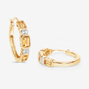 2.88 Carat Genuine Citrine and White Topaz .925 Sterling Silver Earrings-10