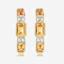 2.88 Carat Genuine Citrine and White Topaz .925 Sterling Silver Earrings-11