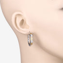 2.88 Carat Genuine Citrine and White Topaz .925 Sterling Silver Earrings-7