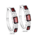 2.78 Carat Genuine Garnet and White Topaz .925 Sterling Silver Earrings-5
