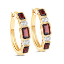 2.78 Carat Genuine Garnet and White Topaz .925 Sterling Silver Earrings-5