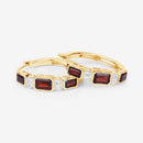 2.78 Carat Genuine Garnet and White Topaz .925 Sterling Silver Earrings-10