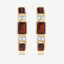 2.78 Carat Genuine Garnet and White Topaz .925 Sterling Silver Earrings-11