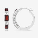 2.78 Carat Genuine Garnet and White Topaz .925 Sterling Silver Earrings-8