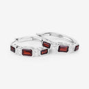 2.78 Carat Genuine Garnet and White Topaz .925 Sterling Silver Earrings-10
