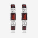 2.78 Carat Genuine Garnet and White Topaz .925 Sterling Silver Earrings-11