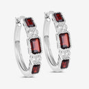 2.78 Carat Genuine Garnet and White Topaz .925 Sterling Silver Earrings-12