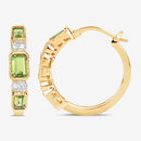2.40 Carat Genuine Peridot and White Topaz .925 Sterling Silver Earrings-8
