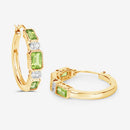 2.40 Carat Genuine Peridot and White Topaz .925 Sterling Silver Earrings-9