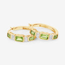 2.40 Carat Genuine Peridot and White Topaz .925 Sterling Silver Earrings-10