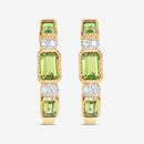 2.40 Carat Genuine Peridot and White Topaz .925 Sterling Silver Earrings-11