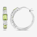 2.40 Carat Genuine Peridot and White Topaz .925 Sterling Silver Earrings-8
