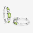 2.40 Carat Genuine Peridot and White Topaz .925 Sterling Silver Earrings-9