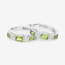 2.40 Carat Genuine Peridot and White Topaz .925 Sterling Silver Earrings-10