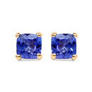 0.56 Carat Genuine Tanzanite 14K Yellow Gold Earrings-4