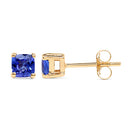 0.56 Carat Genuine Tanzanite 14K Yellow Gold Earrings-5