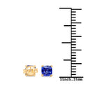 0.56 Carat Genuine Tanzanite 14K Yellow Gold Earrings-6